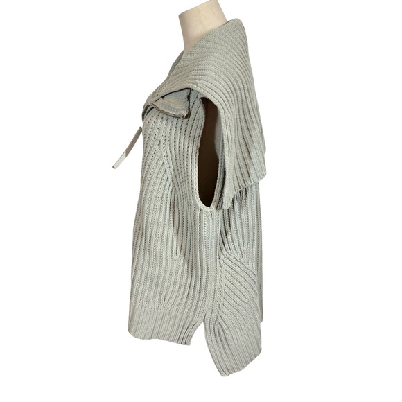 ALEXANDER WANG Zip Chunky Ribbed Shawl Collar Oversized Sweater Vest - Picture 9 of 10